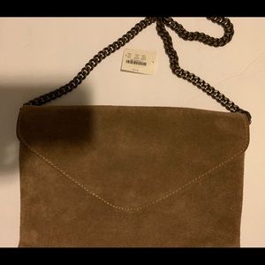 New Crossbody Envelope Brown Suede Bag